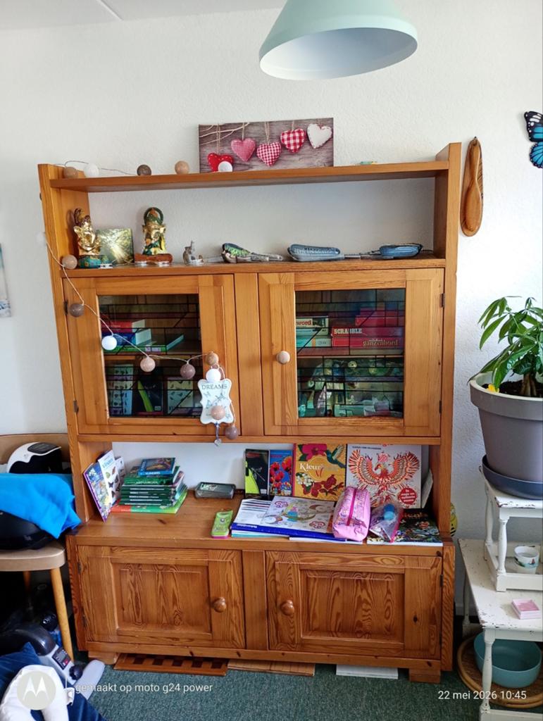 Gratis buffetkast wandmeubel, Huis en Inrichting, Ophalen, Gebruikt, 100 tot 150 cm, Glas