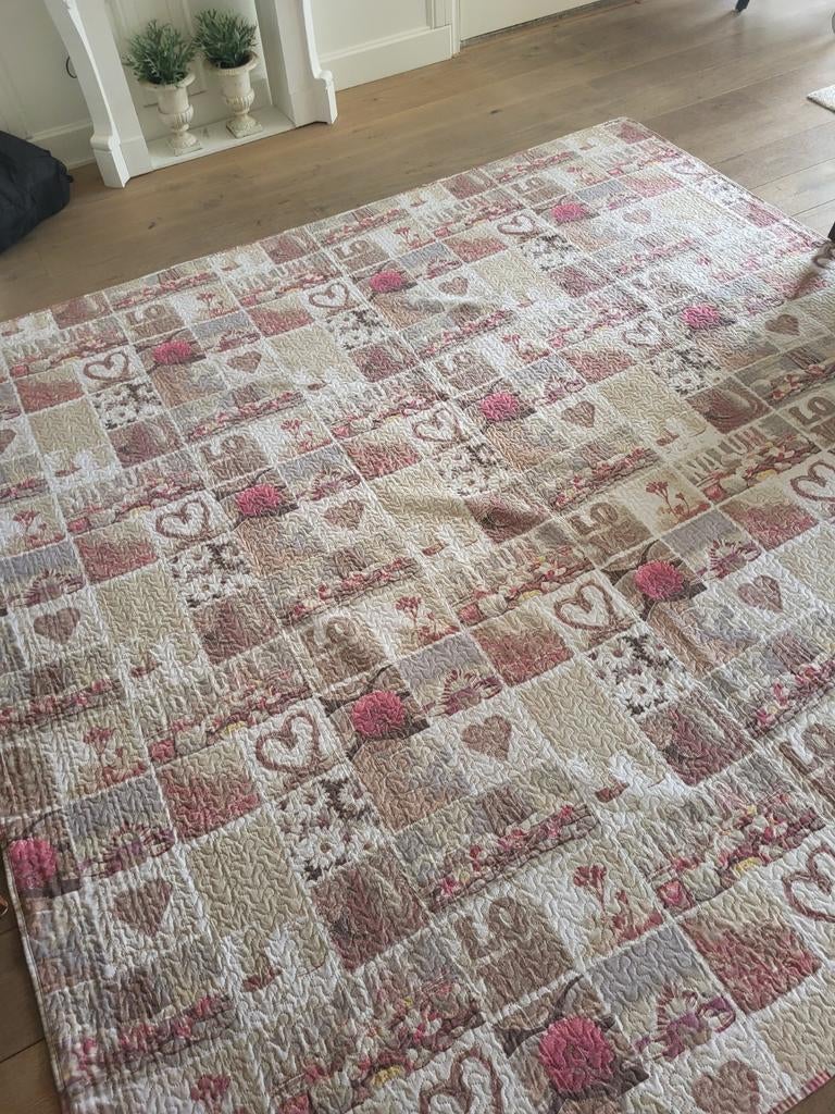 Sprei met patchwork patroon, 2,42 x 2,42 meter, Ophalen of Verzenden