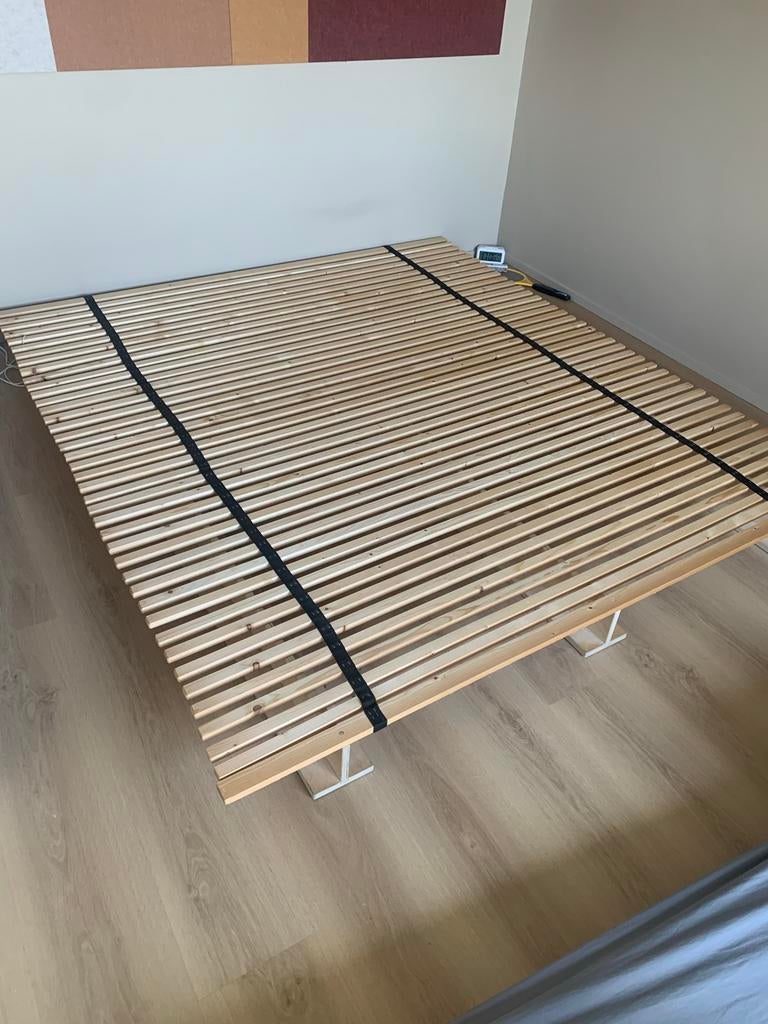 Lotusbed Berken multiplex lattenbodem 200x220 cm, Huis en Inrichting, Slaapkamer | Bedden, Beige, Ophalen of Verzenden, Overige maten