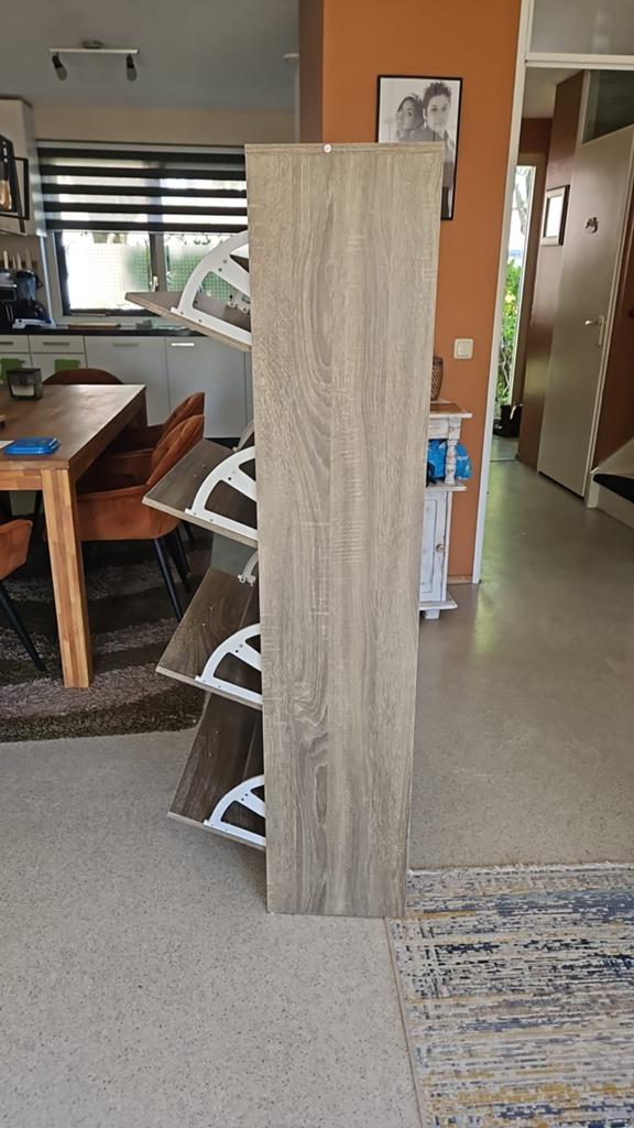 Schoenenkast met 4 kleppen - Houtkleur, Ophalen of Verzenden, Zo goed als nieuw
