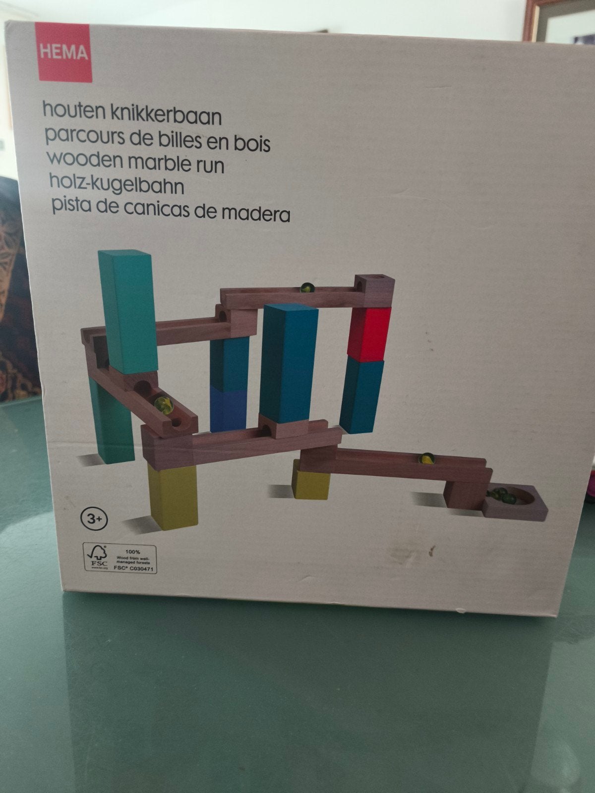 Houten Knikkerbaan - Blokken Spel met Knikkers, Kinderen en Baby's, Speelgoed | Bouwstenen, Verzenden, Nieuw, Overige merken