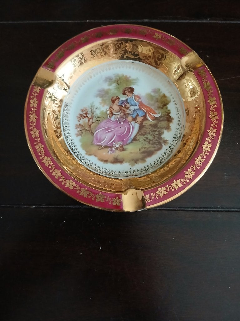 Limoges porseleinen asbak,16cm, Ophalen of Verzenden, Zo goed als nieuw, Porselein, Overige typen