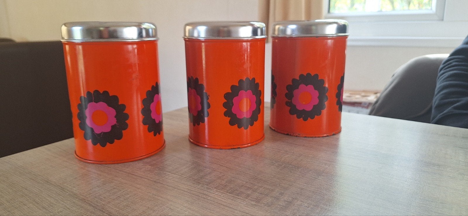 Brabantia Patrice blikken set - Vintage Oranje, Ophalen of Verzenden
