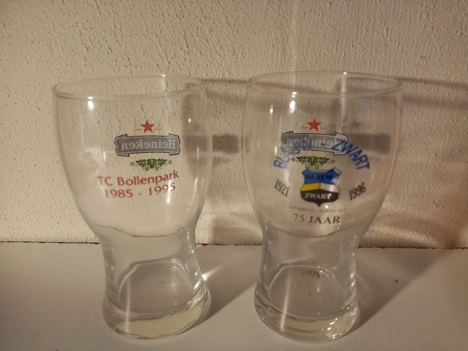 2 Heineken bierglazen met speciale opdruk, Ophalen of Verzenden, Nieuw, Glas of Glazen, Heineken