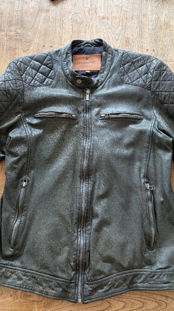 Goosecraft Biker967 leren jas – maat XXL (valt klein), Maat 52/54 (L), Zwart, Goosecraft, Ophalen of Verzenden
