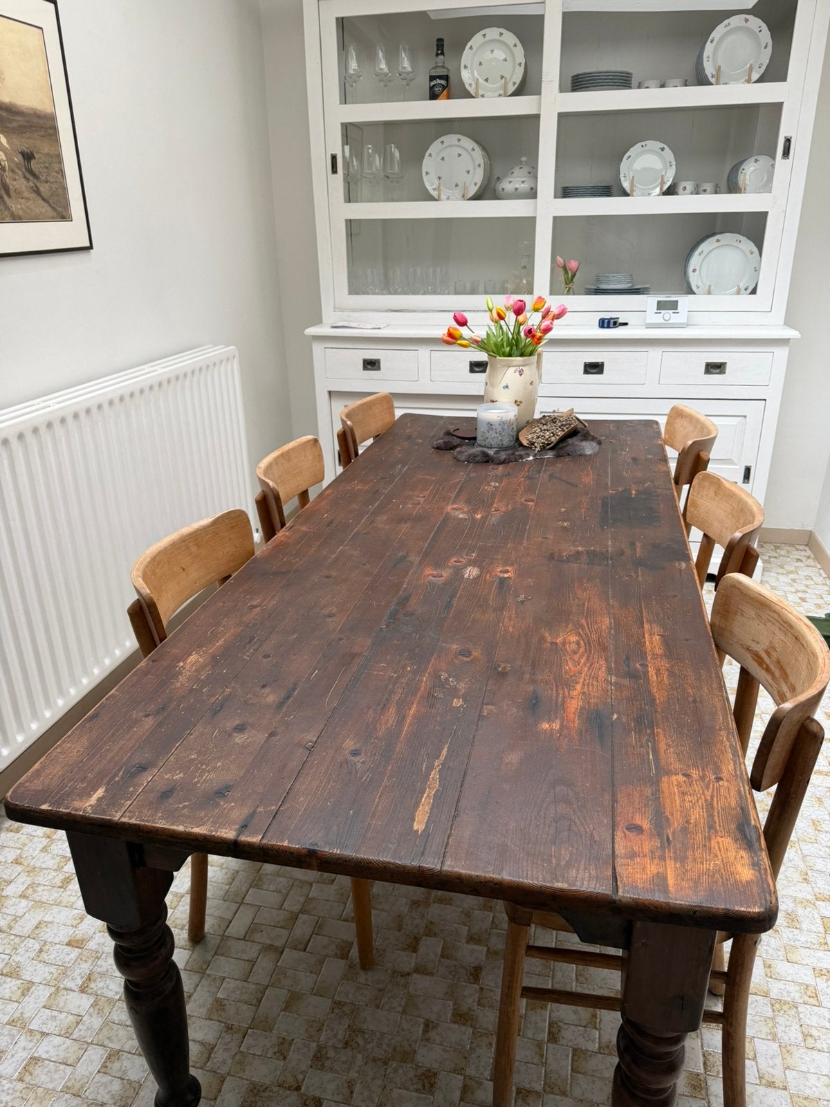 Prachtige franse eettafel uit 1805 | vintage, Ophalen, 200 cm of meer, 50 tot 100 cm, Zo goed als nieuw
