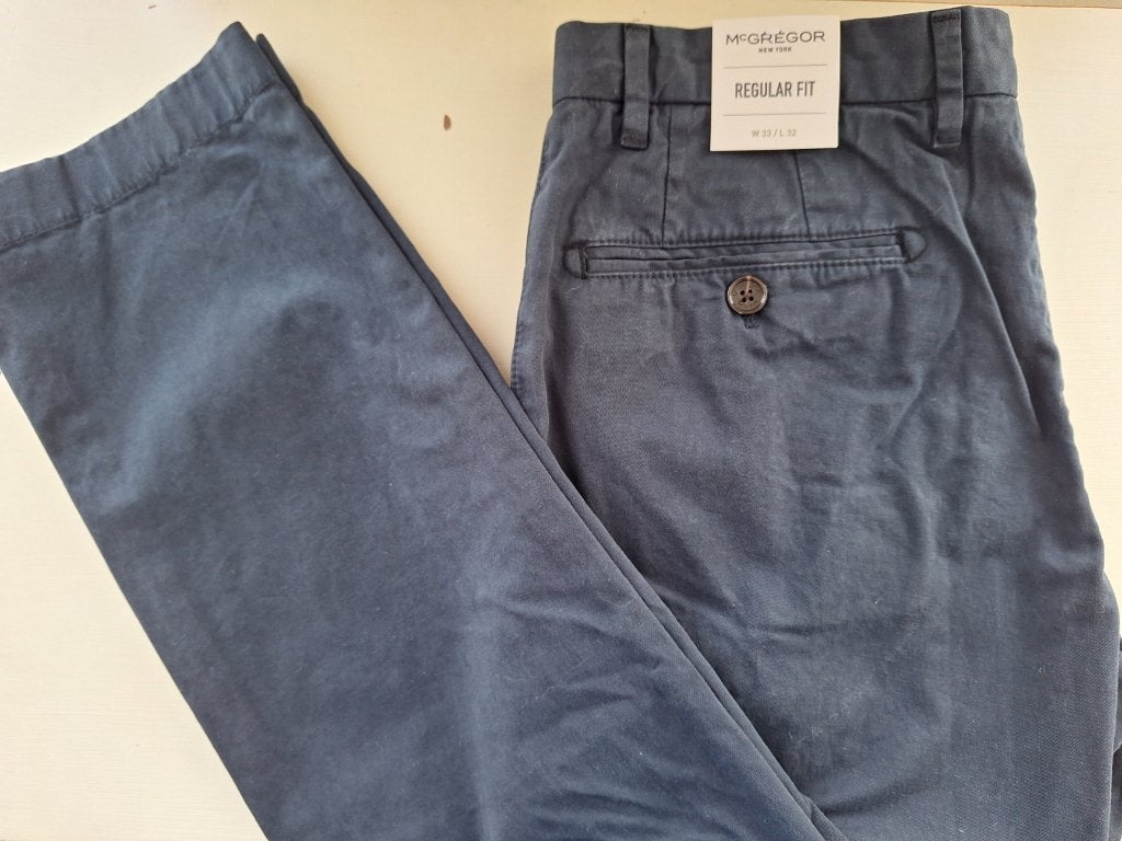 McGregor nieuwe blauwe(golf) pantalon broek W33 L32 (=NL 50), Nieuw, Ophalen of Verzenden, McGregor, Maat 48/50 (M)