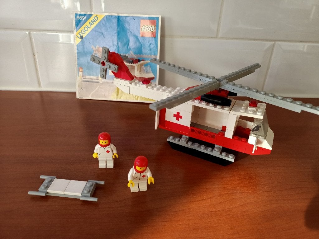 vintage Lego 6691 Rode Kruis helicopter - Legoland, Ophalen, Compleet, Gebruikt, Lego