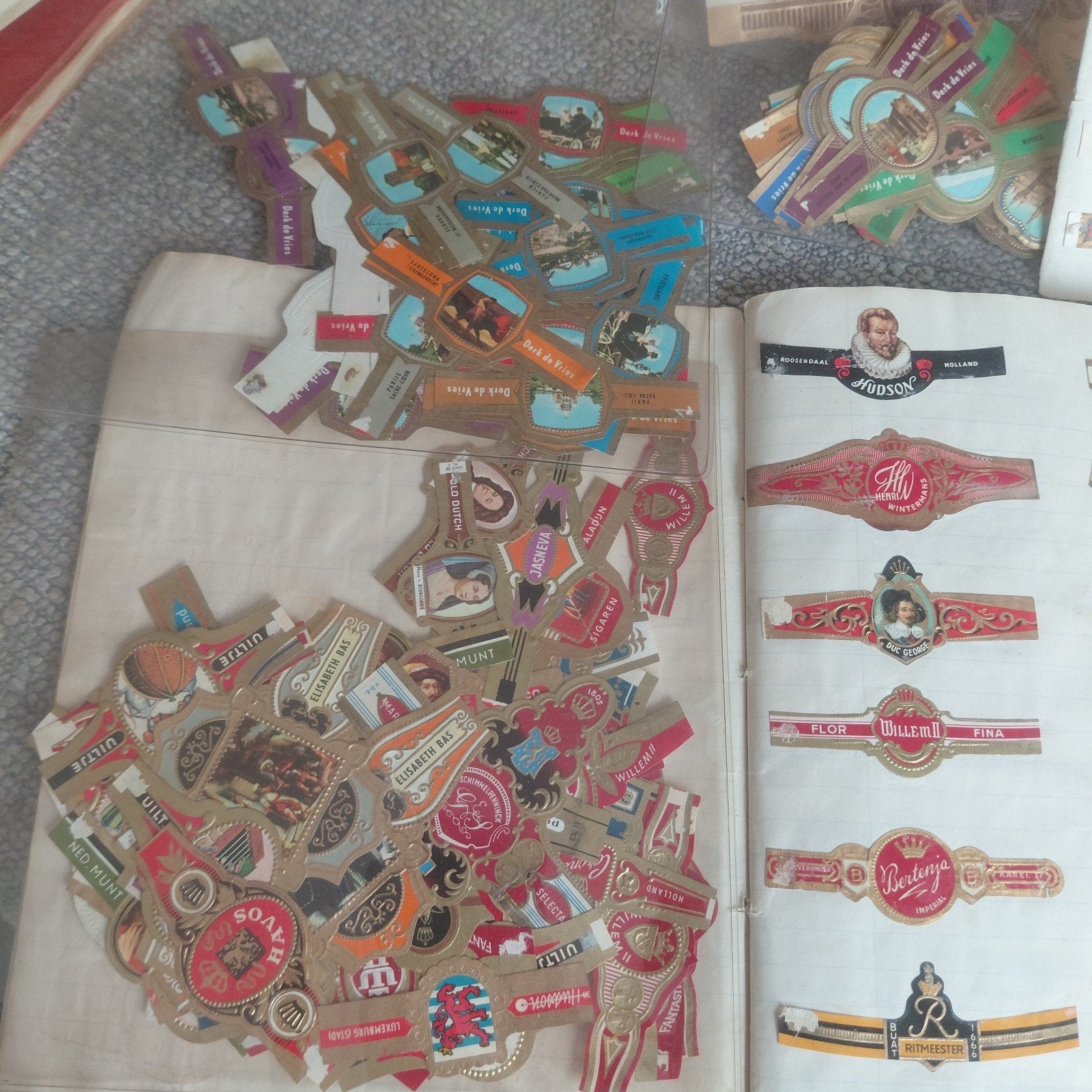 Grote collectie sigarenbandjes in album en los, Ophalen of Verzenden, Gebruikt