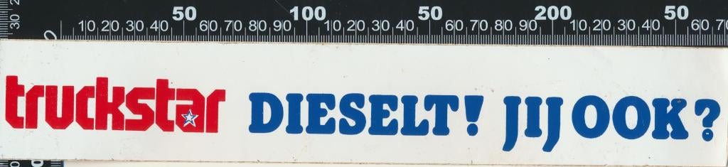 Sticker: Truckstar - Dieselt - Jij ook, Ophalen of Verzenden, Zo goed als nieuw, Bedrijf of Vereniging
