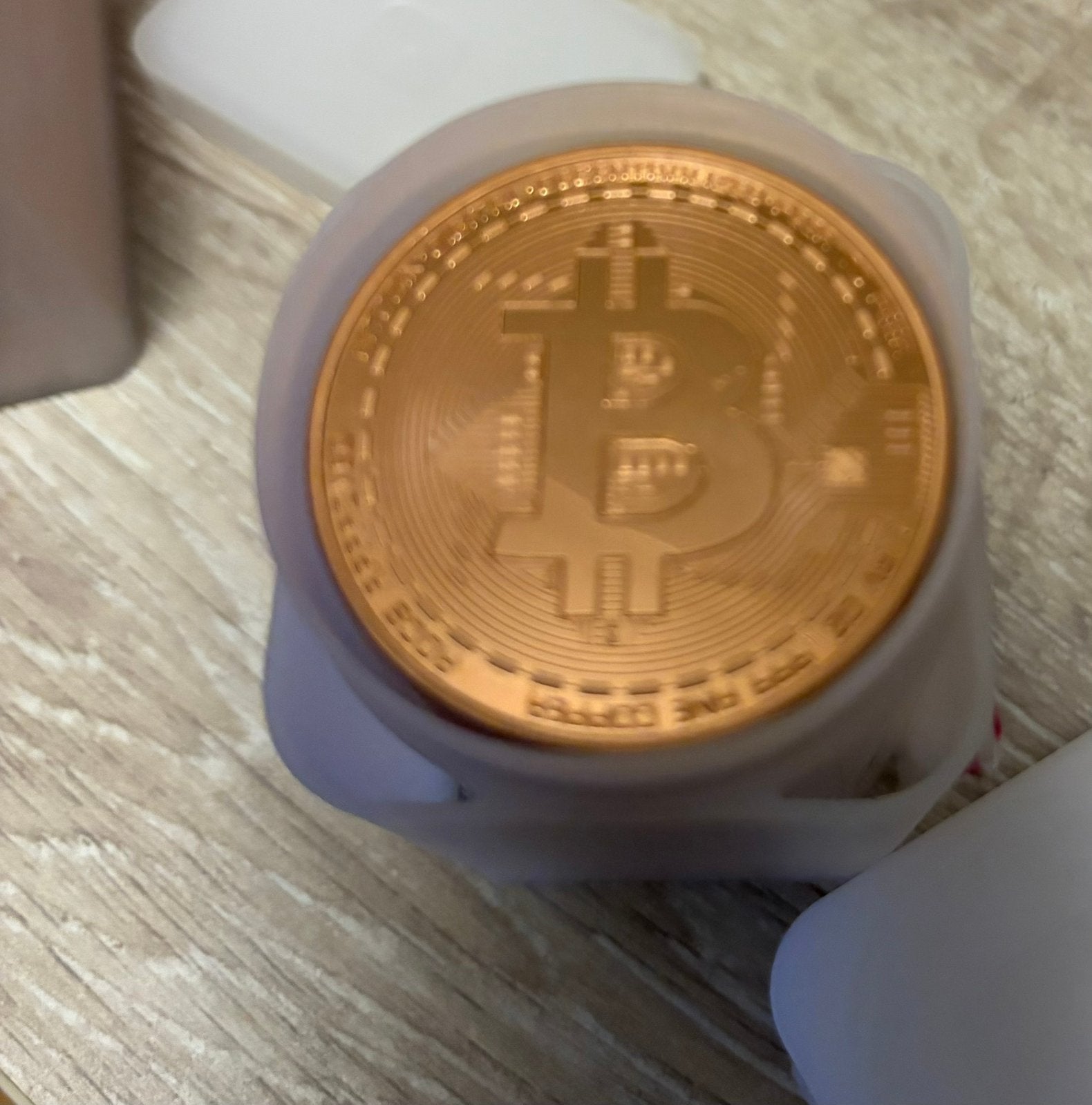 Koper munt bitcoin symbool, Ophalen of Verzenden, Vóór koninkrijk, Overige waardes, Losse munt