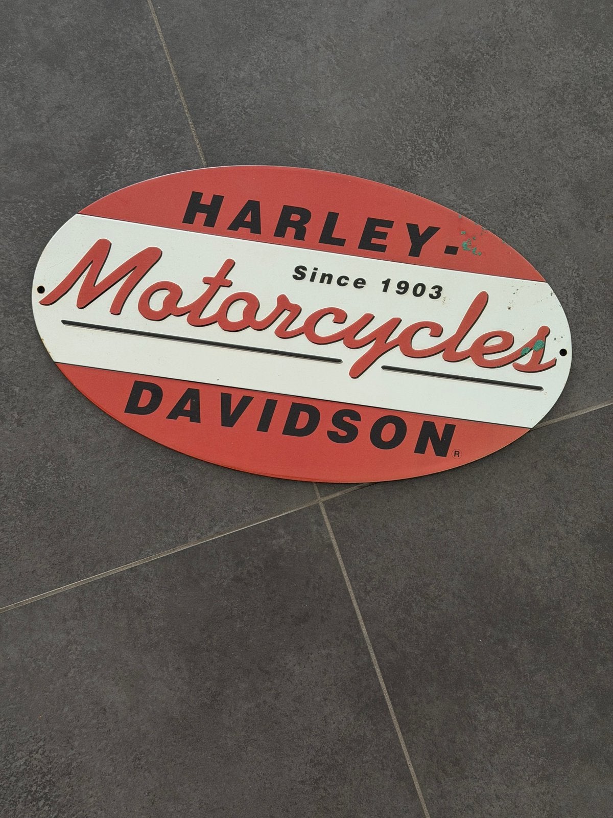 Lithografisch reclamebord Harley Davidson, Verzamelen, Speldjes, Pins en Buttons, Ophalen of Verzenden, Zo goed als nieuw, Transport