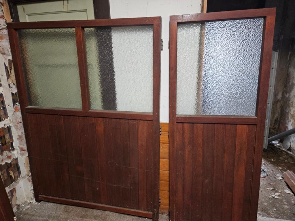Hardhouten windschermen 2x 140x190cm - 1x 73x190, Ophalen, Gebruikt, 100 tot 150 cm, Onbekend