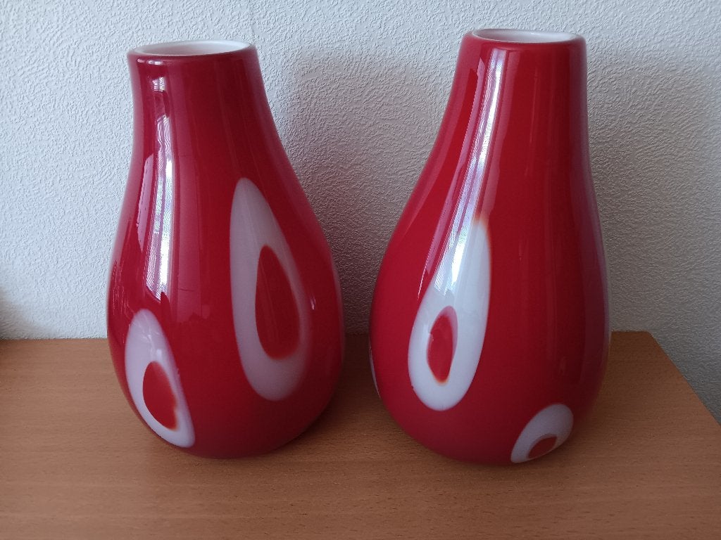 zgan zware aparte glazen vazen h-31 B-19, Ophalen, Zo goed als nieuw, Meerkleurig, Glas