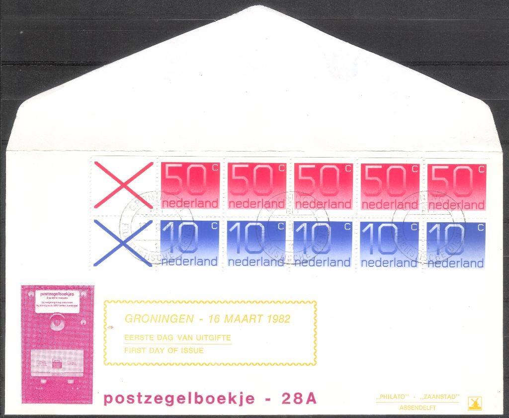Postzegelboekje 28A, Verzenden, Envelop