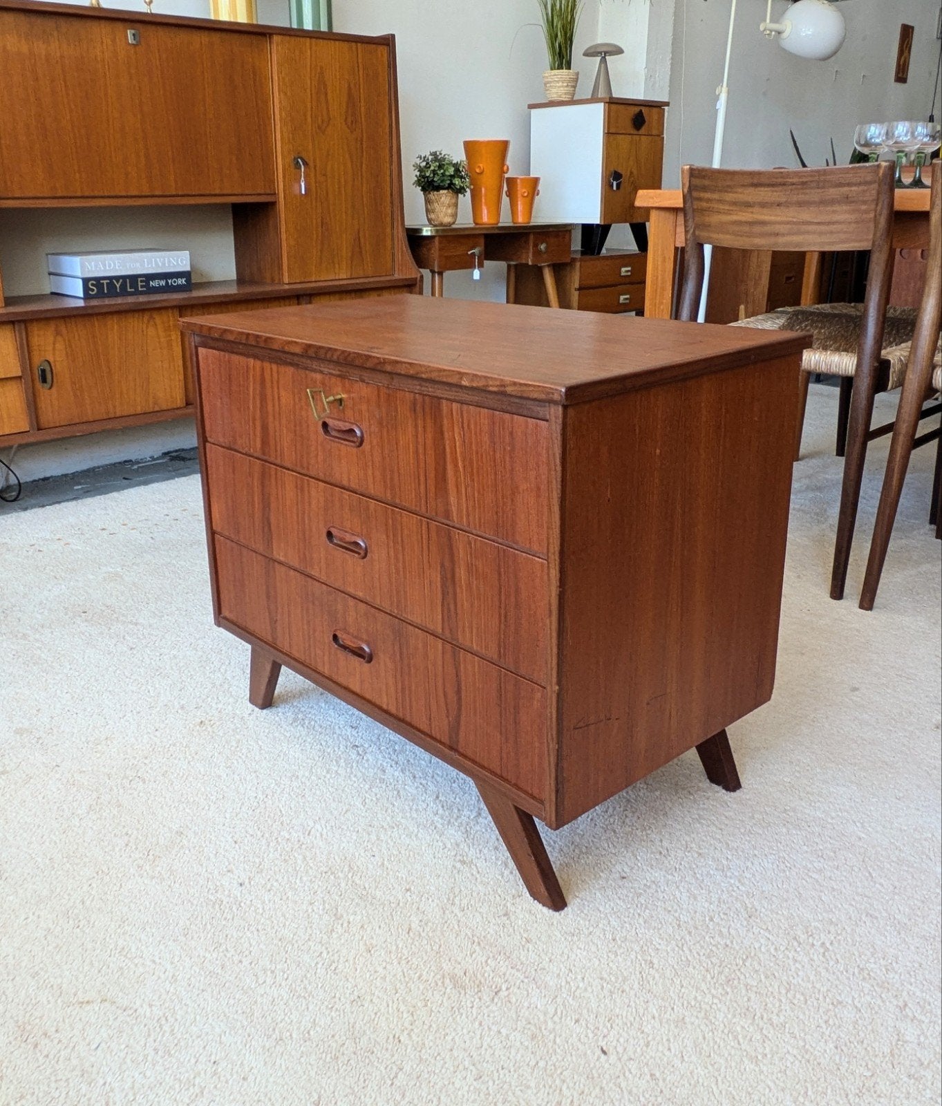 vintage midcentury ladekastje dressoir, Ophalen, ., 50 tot 100 cm, Zo goed als nieuw