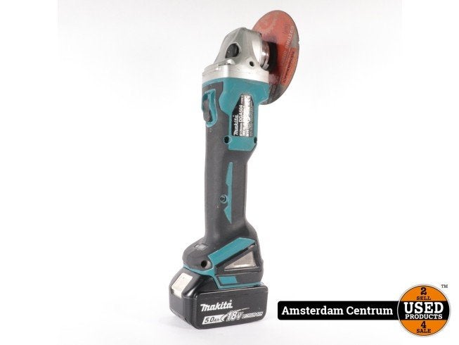 Makita DGA504 Haakse Slijper + 18V 5.0Ah Accu - Nette Staat