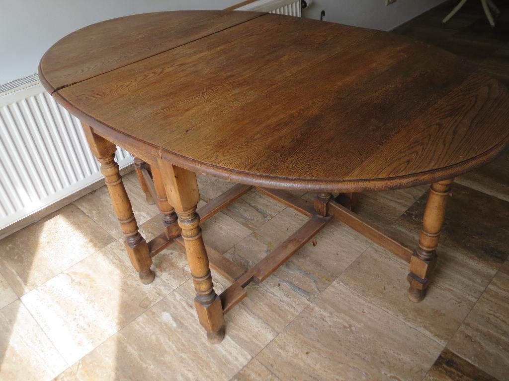 opklapbare eettafel, Ophalen, Eikenhout, 50 tot 100 cm, Zo goed als nieuw