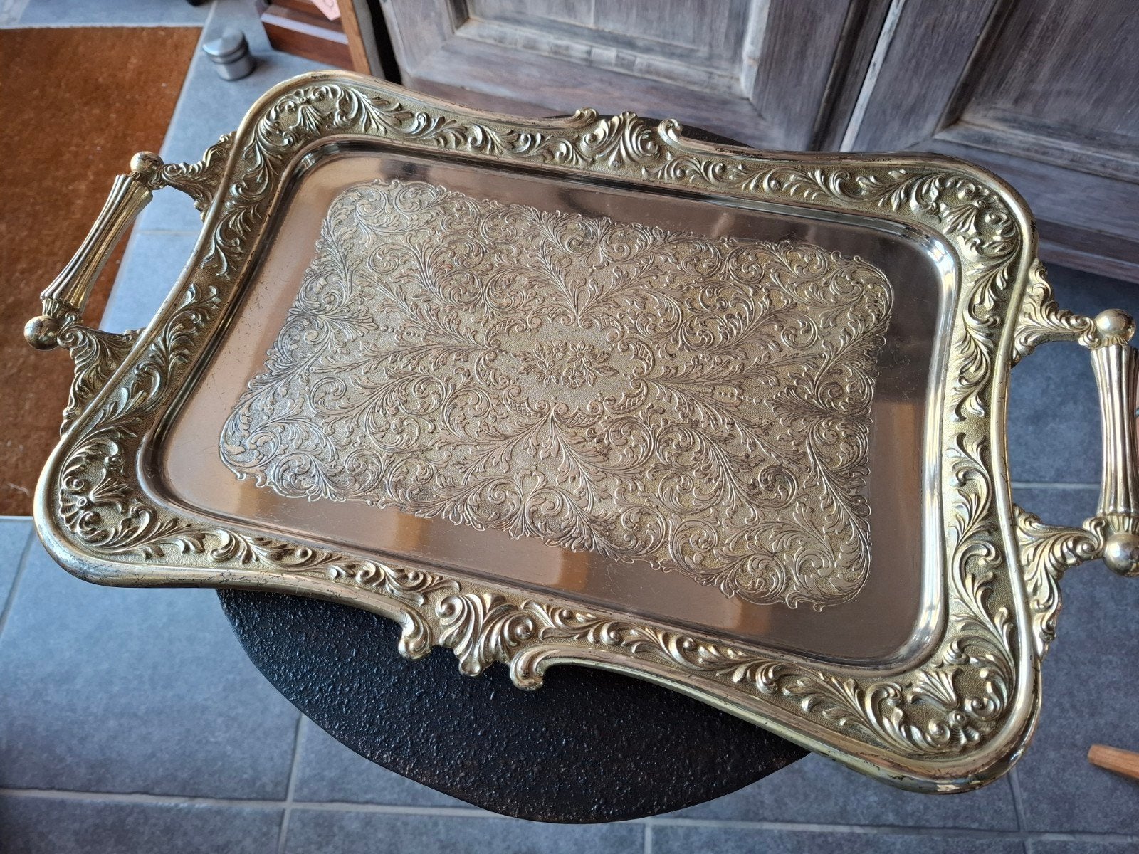 Vintage klassiek design Brevettato serveertray, Huis en Inrichting, Ophalen of Verzenden, Gebruikt, Rechthoekig, Metaal