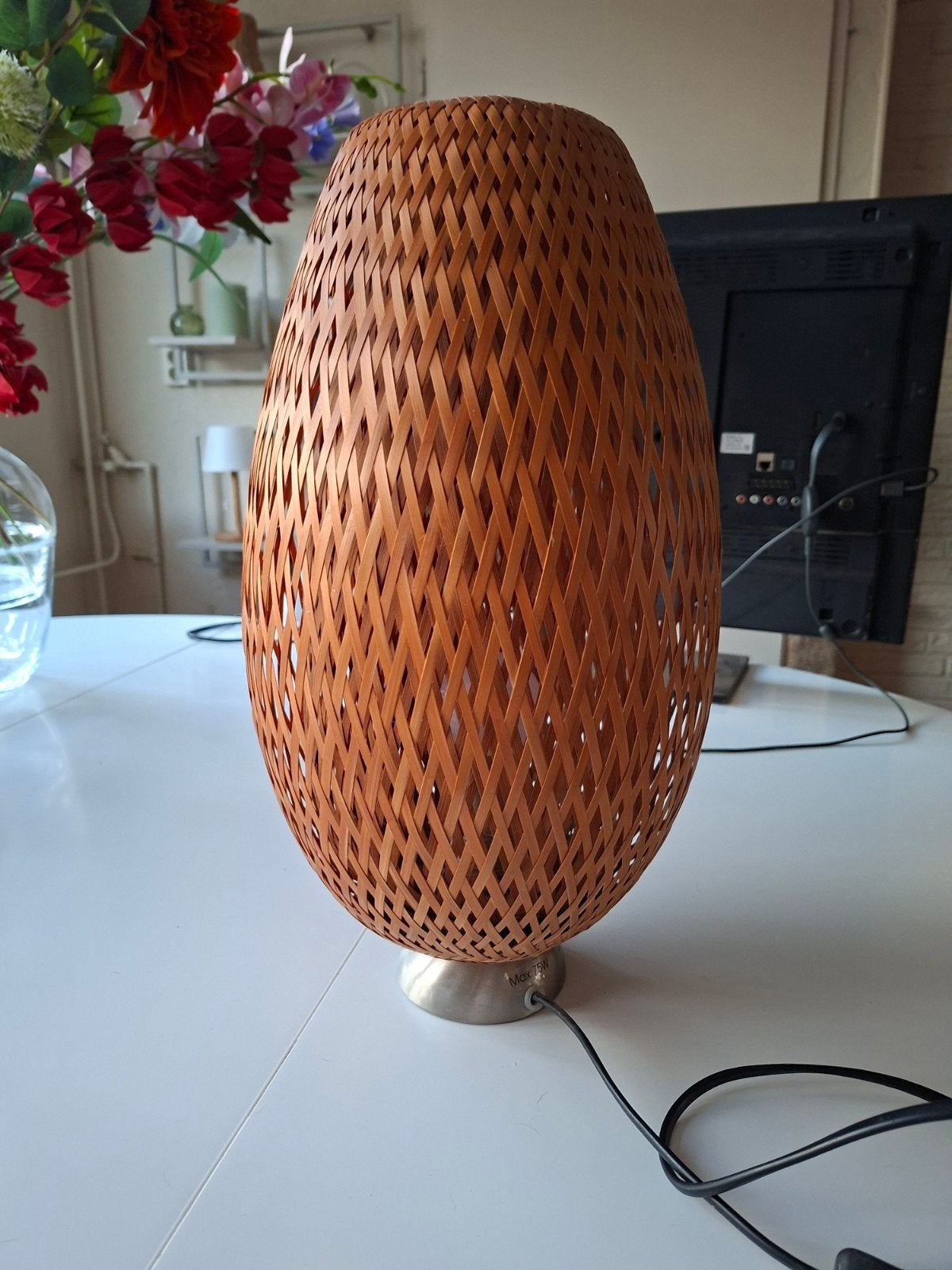 Rotan Tafellamp, Ophalen, Overige merken, Natuurlijk materiaal, E27 (groot)