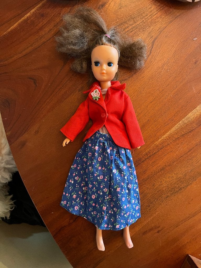Vintage retro fleur barbiepop pop en kleding jaren 70 barbie, Ophalen of Verzenden, Gebruikt, Fashion Doll