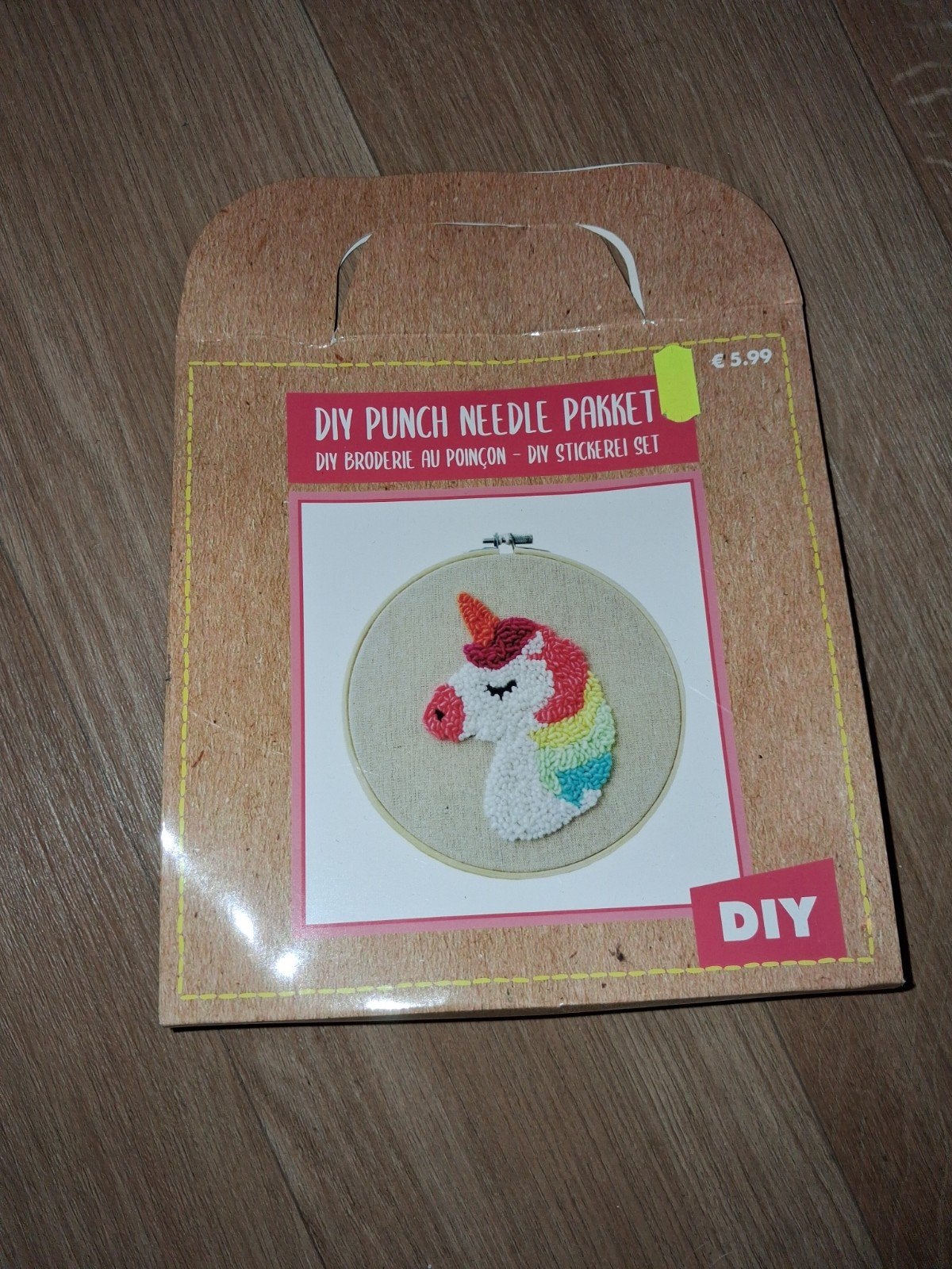 DIY Punch Needle Eenhoorn Borduurpakket, Ophalen of Verzenden, Nieuw, Handborduren, Borduurpakket