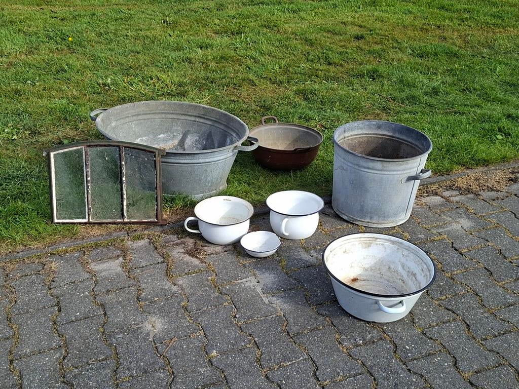 Vintage Zinken en Emaille Items - Diverse Maten, Ophalen