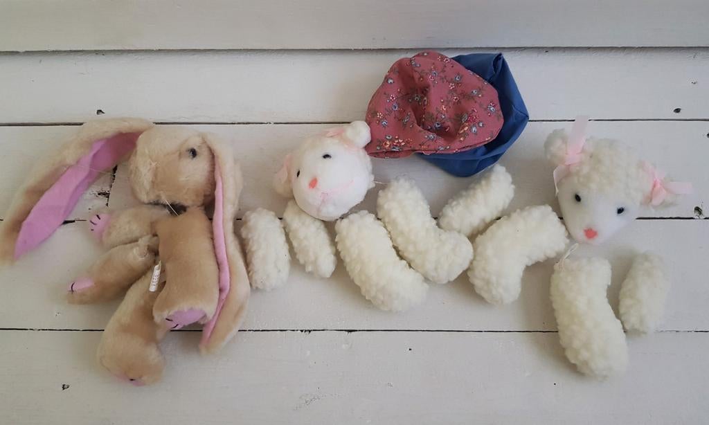 Zelf een knuffel maken konijn of lammetje pluche, Ophalen of Verzenden, Gebruikt, Konijn