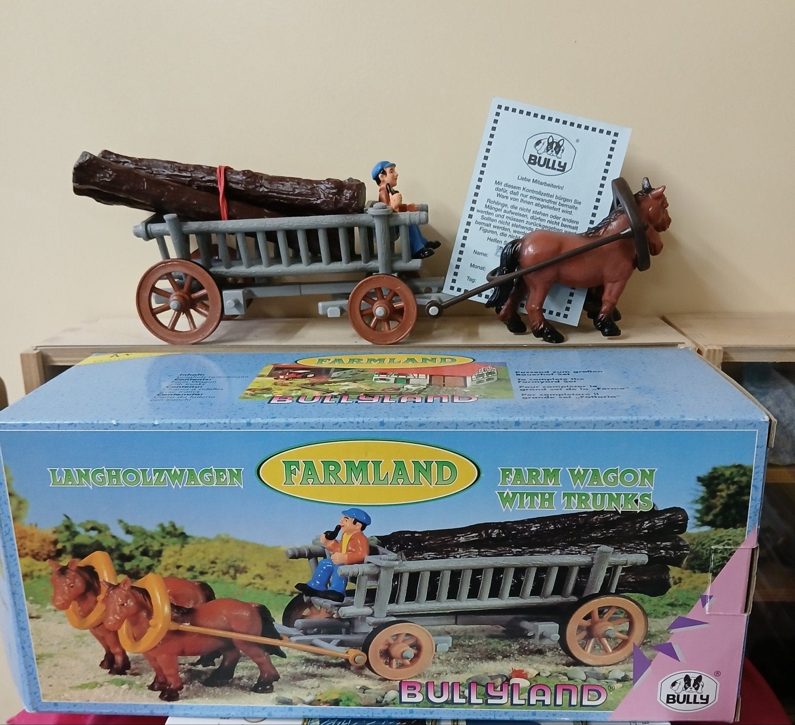 Bullyland Farmland Langholzwagen met certificaat - Nieuw, Ophalen of Verzenden, Nieuw