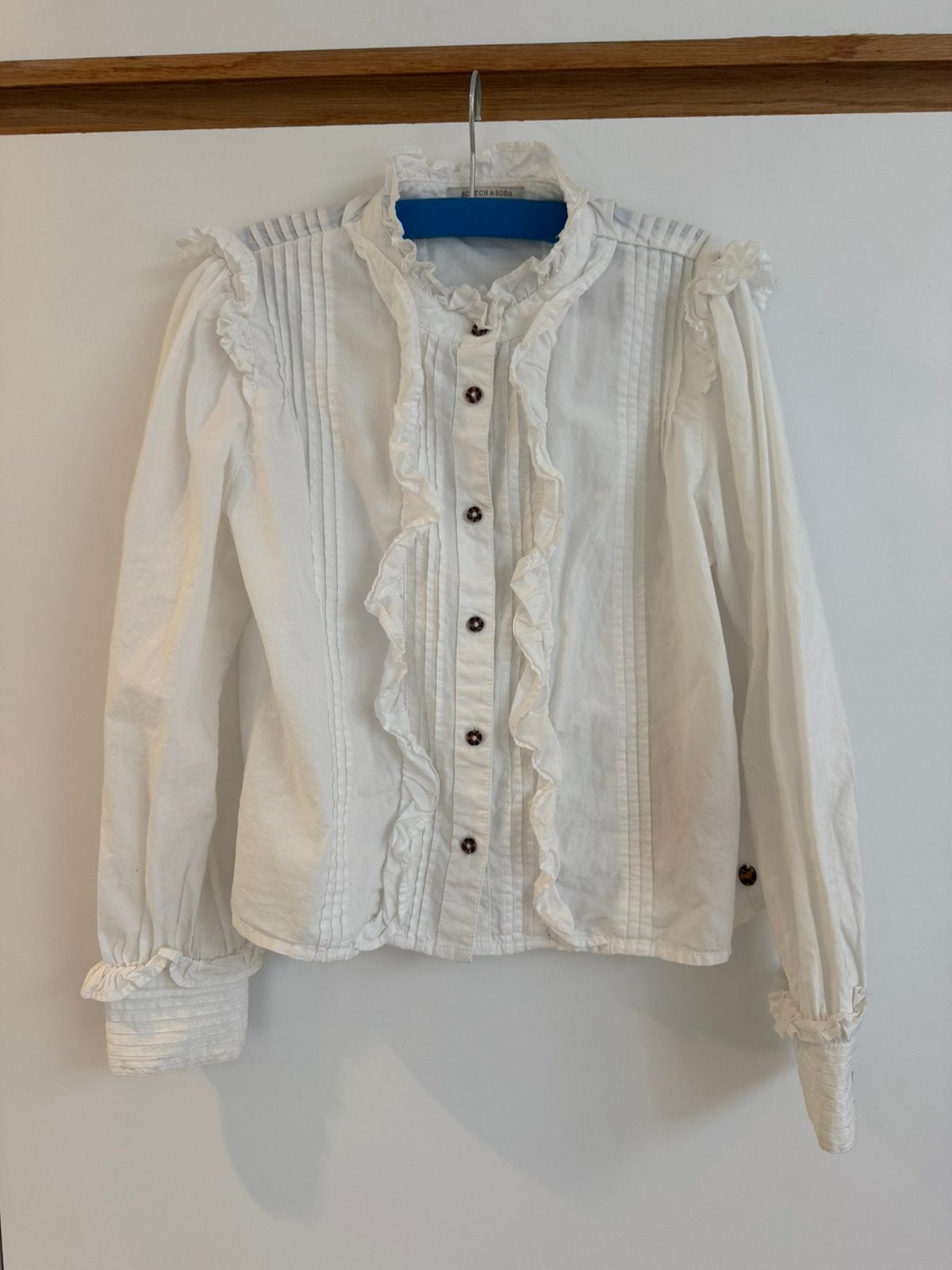 Scotch & Soda witte blouse maat 128, Ophalen of Verzenden, Zo goed als nieuw, Maat 34 (XS) of kleiner, Wit
