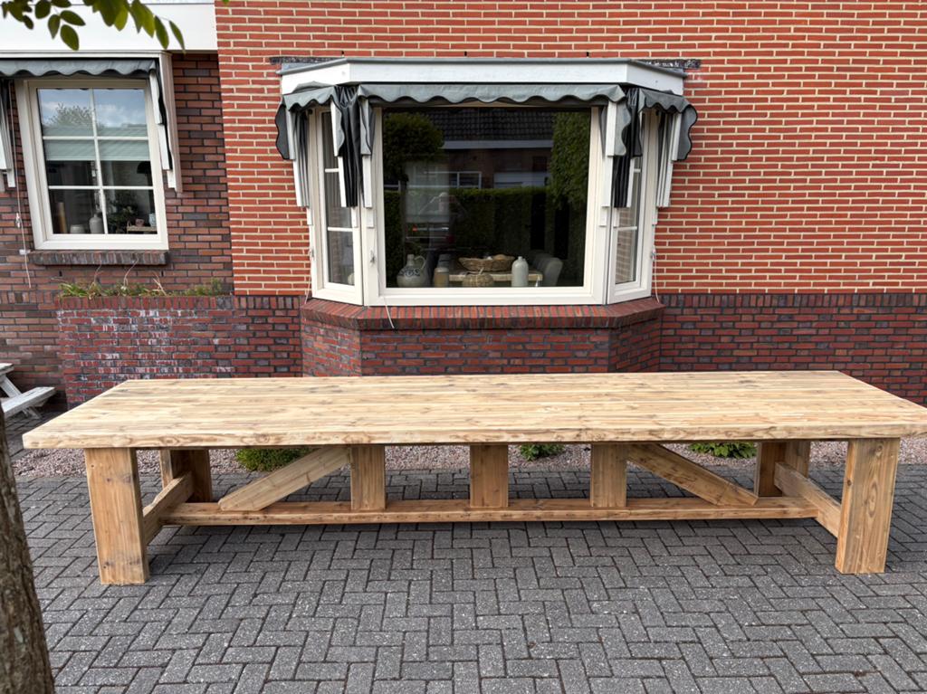 Prachtige zeer robuutse boeren stamtafel, Ophalen of Verzenden, Zo goed als nieuw, Rechthoekig, Hout