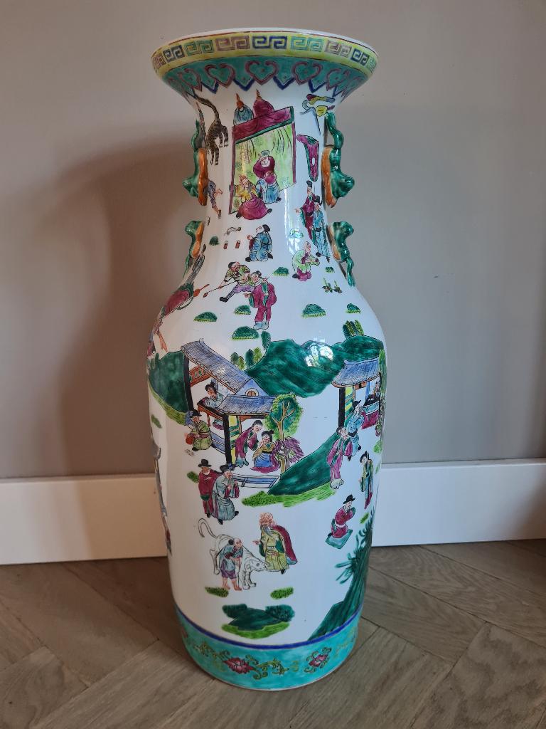 Grote Chinese Famille Rose Vloervaas – Jingdezhen, Ophalen