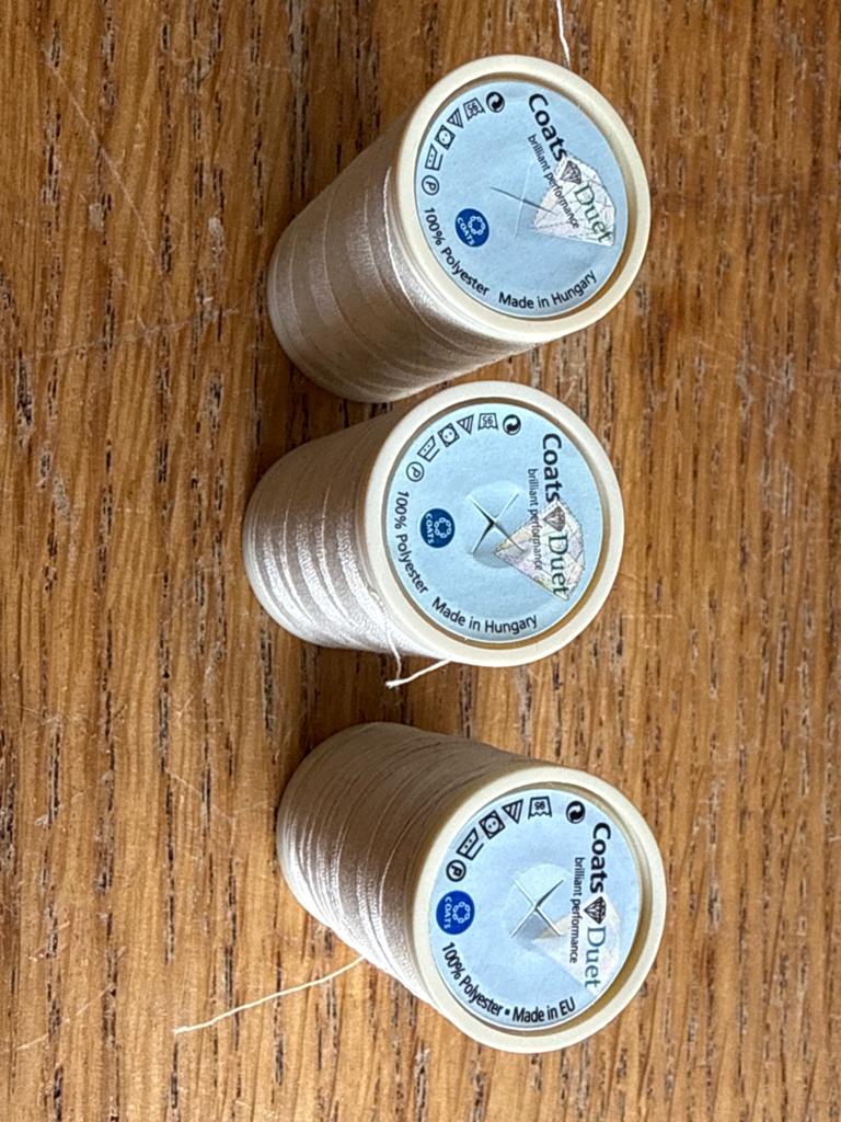 3x Coats Duet Garen - 200m nr. 100 - Lichtbeige, Ophalen of Verzenden, Nieuw, Garen of Naald(en)