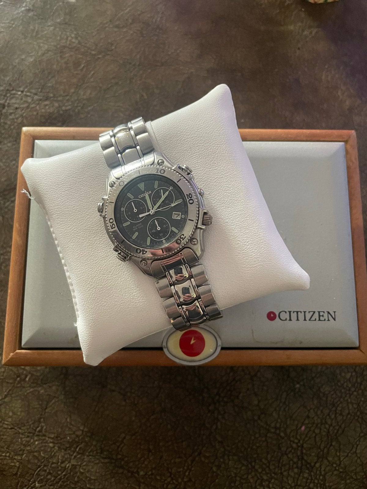 Citizen AB21 Herenhorloge - Chronograaf en Alarm, Gebruikt, Staal, Ophalen of Verzenden, Polshorloge