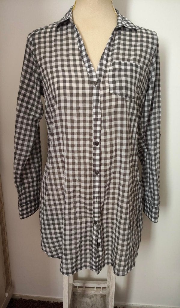 LEUKE lange blouse met grijs/wit ruitje mt. van Yessica 40, Maat 38/40 (M), Yessica, Nieuw, Ophalen of Verzenden