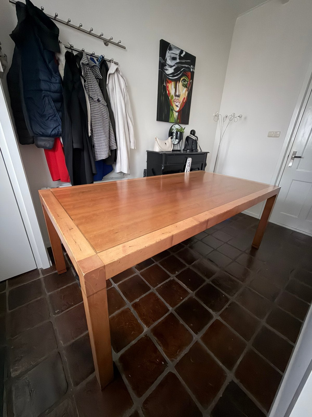 Eettafel kersenhout, Ophalen, Klassiek, 200 cm of meer, 50 tot 100 cm