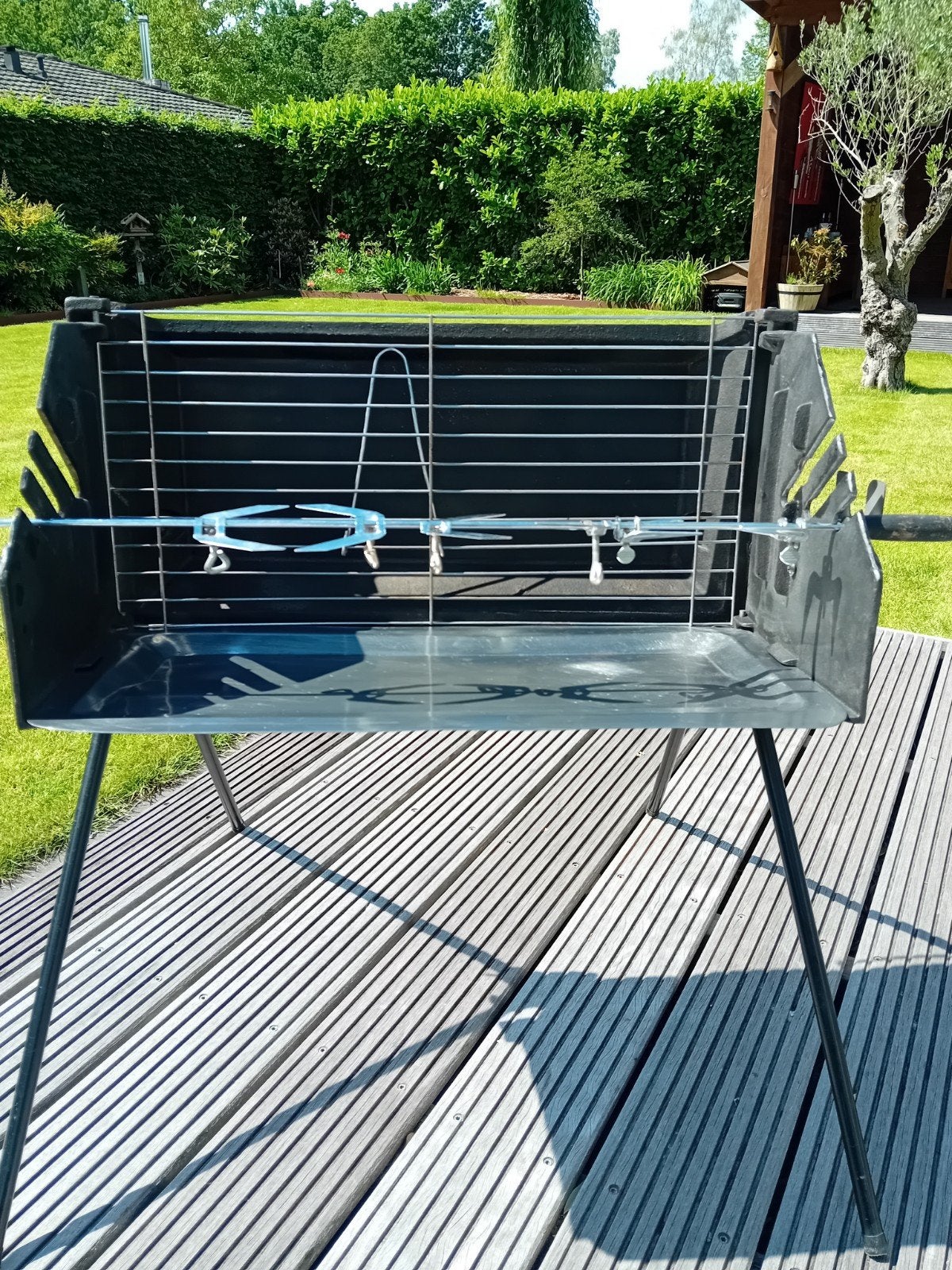 Gietijzeren BBQ met diverse functies, Tuin en Terras, Houtskoolbarbecues, Ophalen of Verzenden, Gebruikt