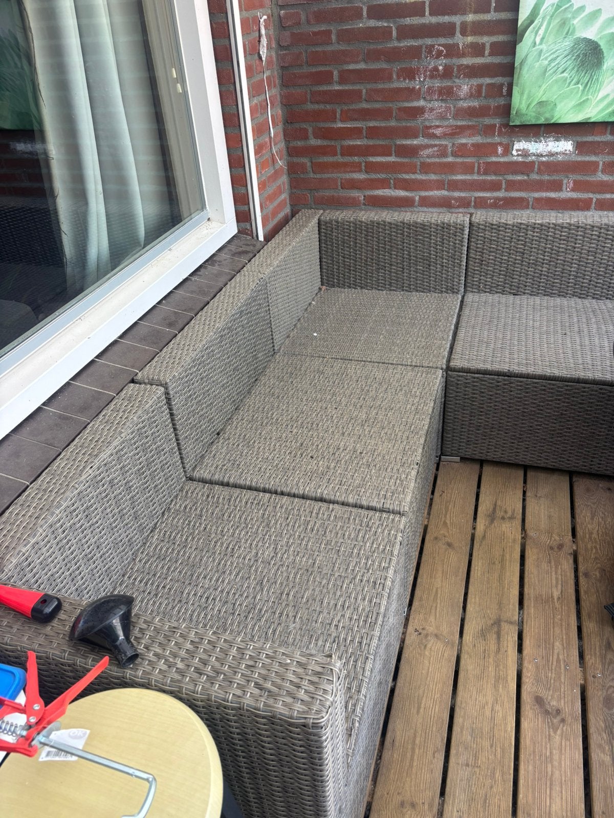 Loungeset xxl zonder kussen, Ophalen, Zo goed als nieuw, Kunststof