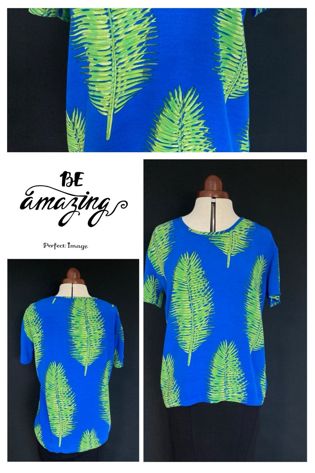 FABIENNE CHAPOT Faab top palm print-S/M, Maat 38/40 (M), Blauw, Ophalen of Verzenden, Zo goed als nieuw