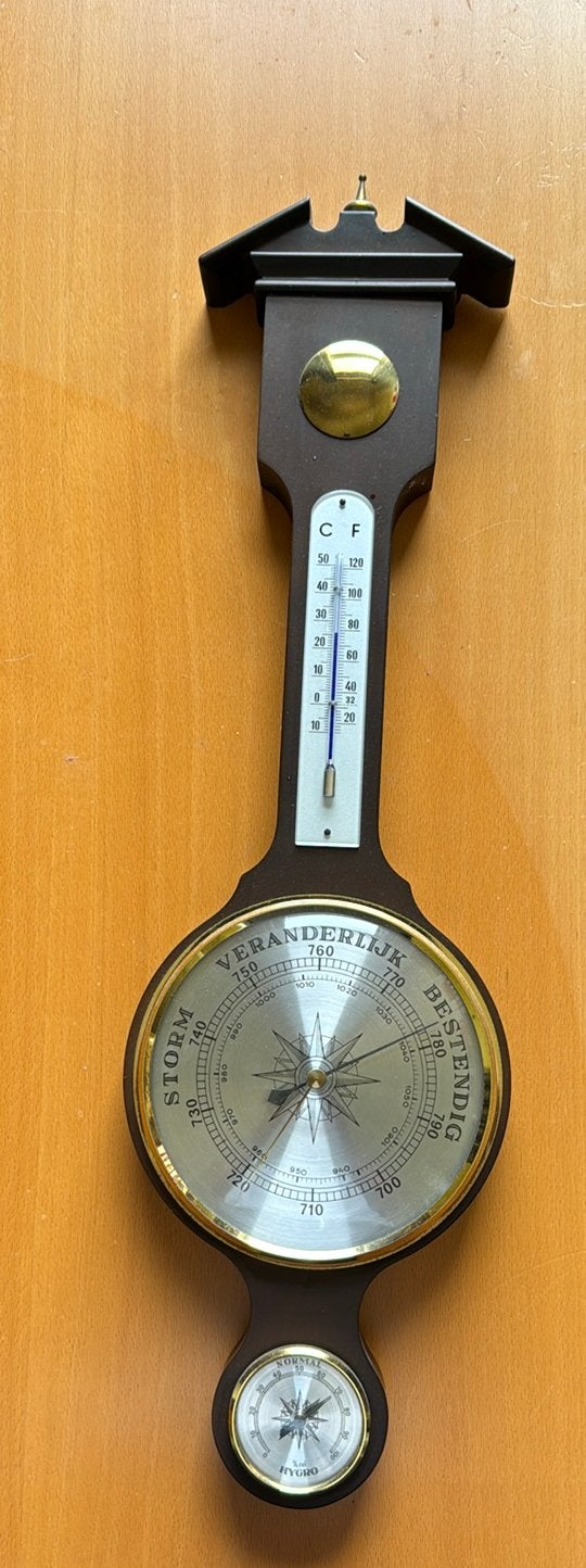 Vintage baro/hygro/temp meter, Ophalen of Verzenden, Gebruikt
