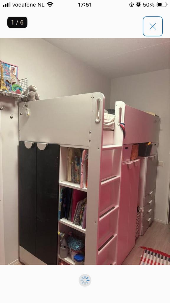 IKEA SMÅSTAD Hoogslaper met opbergruimte, Huis en Inrichting, Slaapkamer | Stapelbedden en Hoogslapers, Zo goed als nieuw, Hoogslaper