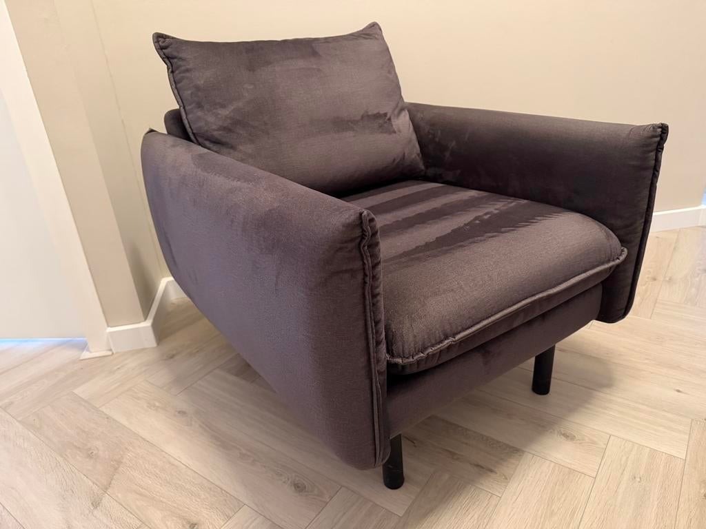 Prachtige fauteuil stoel velvet / velours, Huis en Inrichting, Ophalen, Overige materialen, Minder dan 75 cm, Zo goed als nieuw