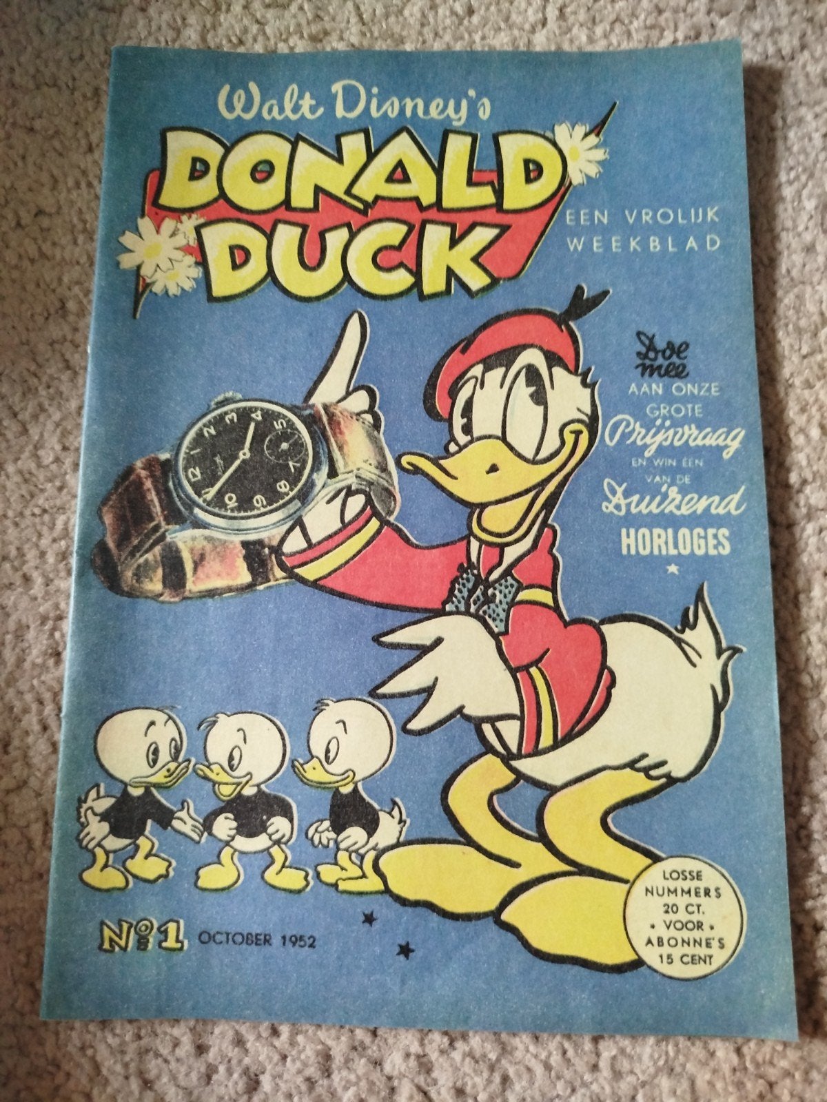 Walt Disney's Donald Duck Nr. 1 - Oktober 1952, Eén stripboek, Ophalen of Verzenden, Zo goed als nieuw, Donald Duck