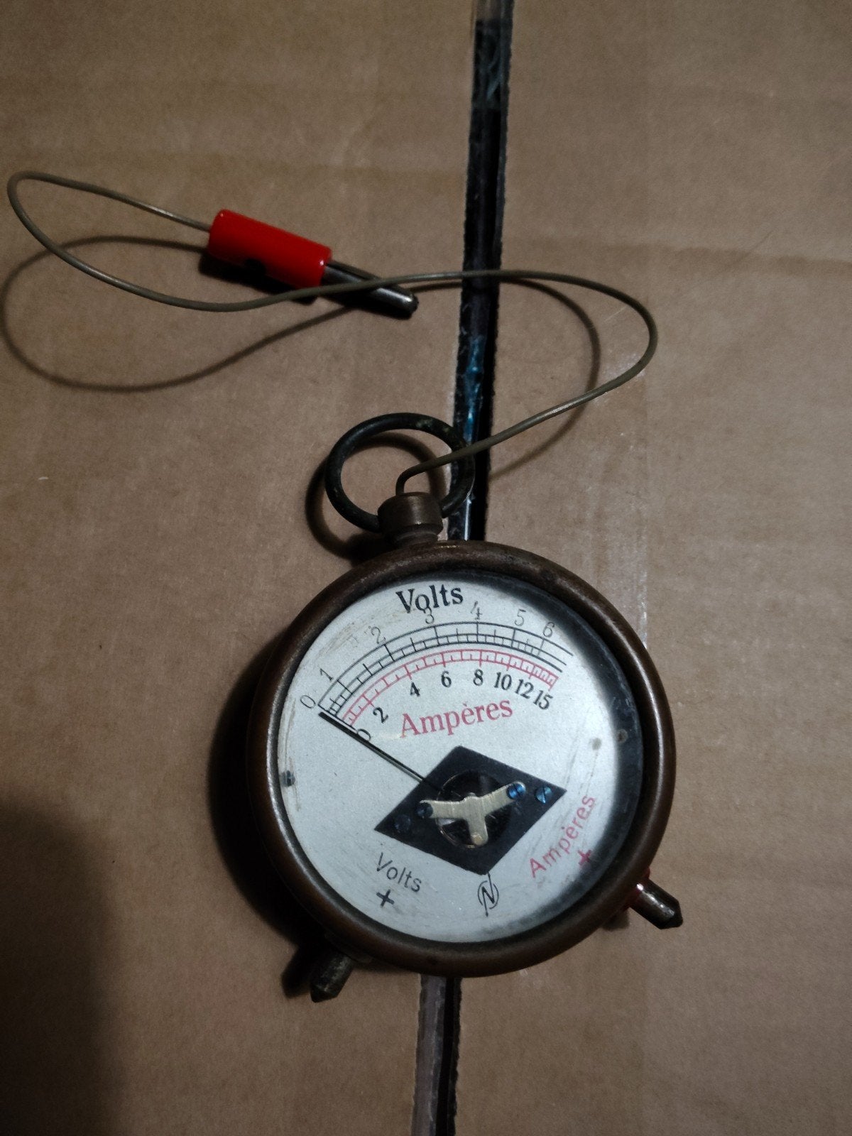 Vintage Voltmeter Amperemeter - Antiek Meetinstrument, Antiek en Kunst, Ophalen of Verzenden
