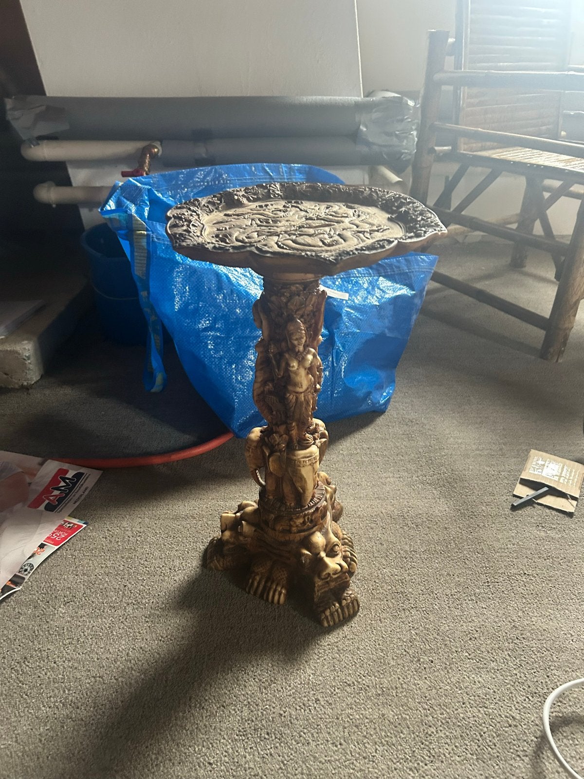 Unieke Oosterse Bijzettafel met Figuren, Ophalen