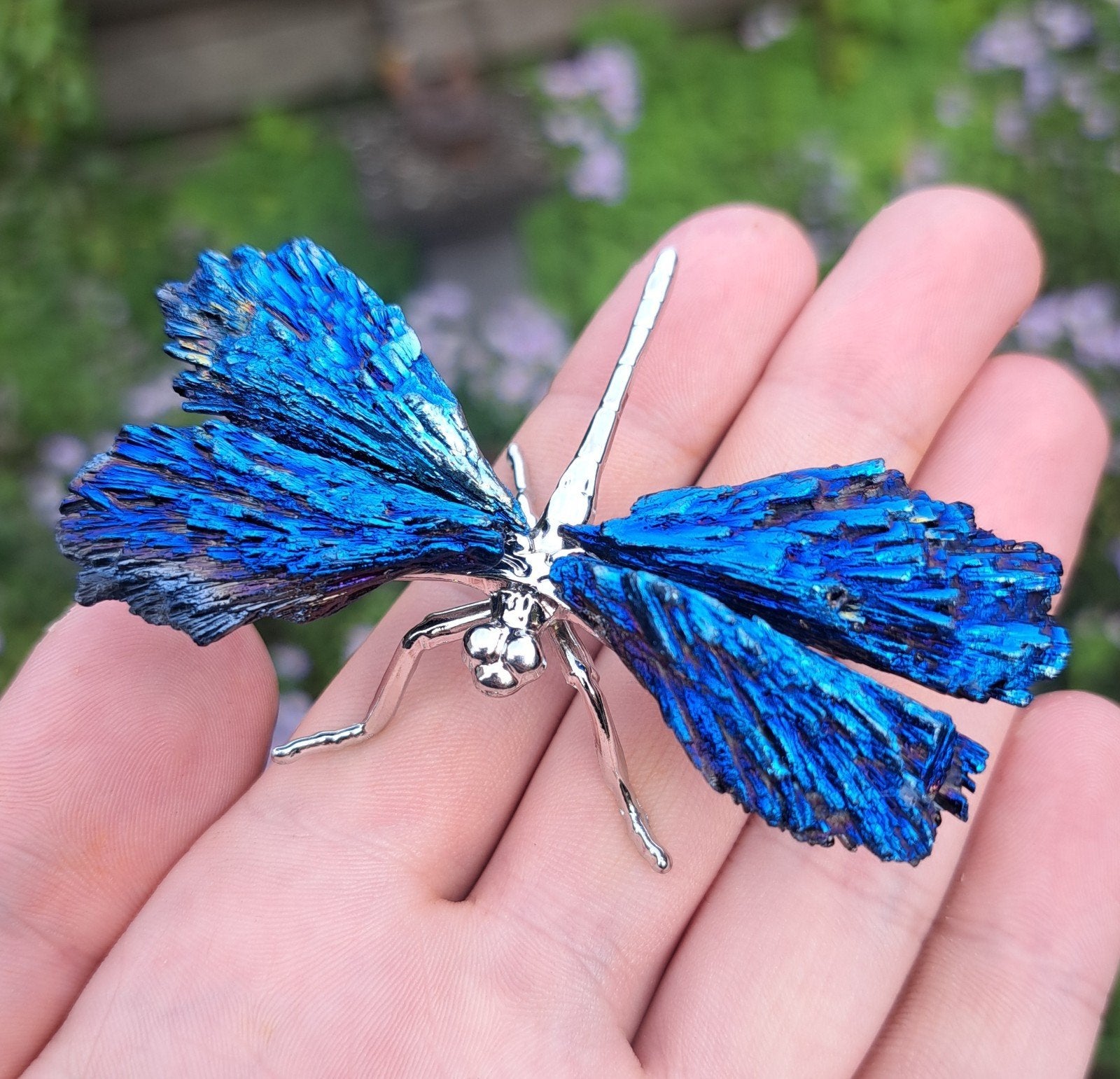 Kyaniet libelle edelsteen beeldje edelstenen verzameling, Ophalen of Verzenden