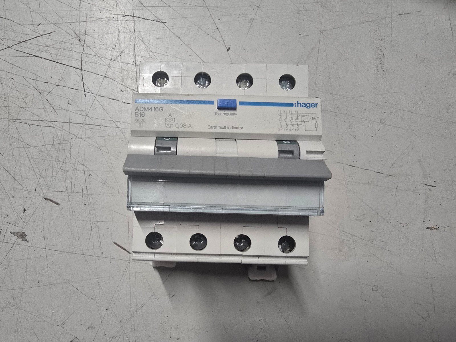 Hager ADM416G B16 Aardlekautomaat, Ophalen of Verzenden, Gebruikt, Hager, Aardlekautomaat