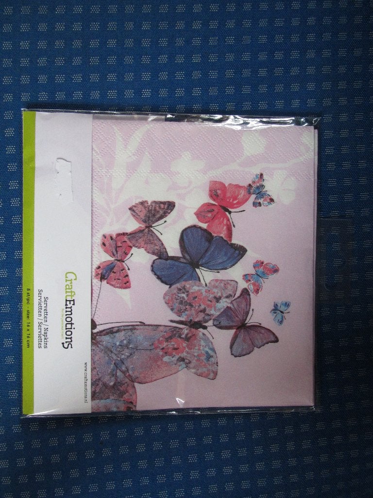 Servetten decoupage craft emotions vlinders, Ophalen of Verzenden, Nieuw, Overige typen