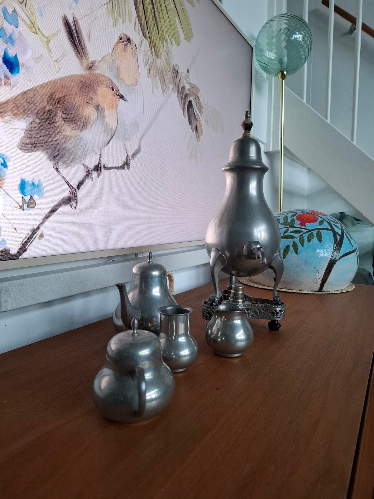 tinnen kraantjeskan + toebehoren, Antiek en Kunst, Ophalen