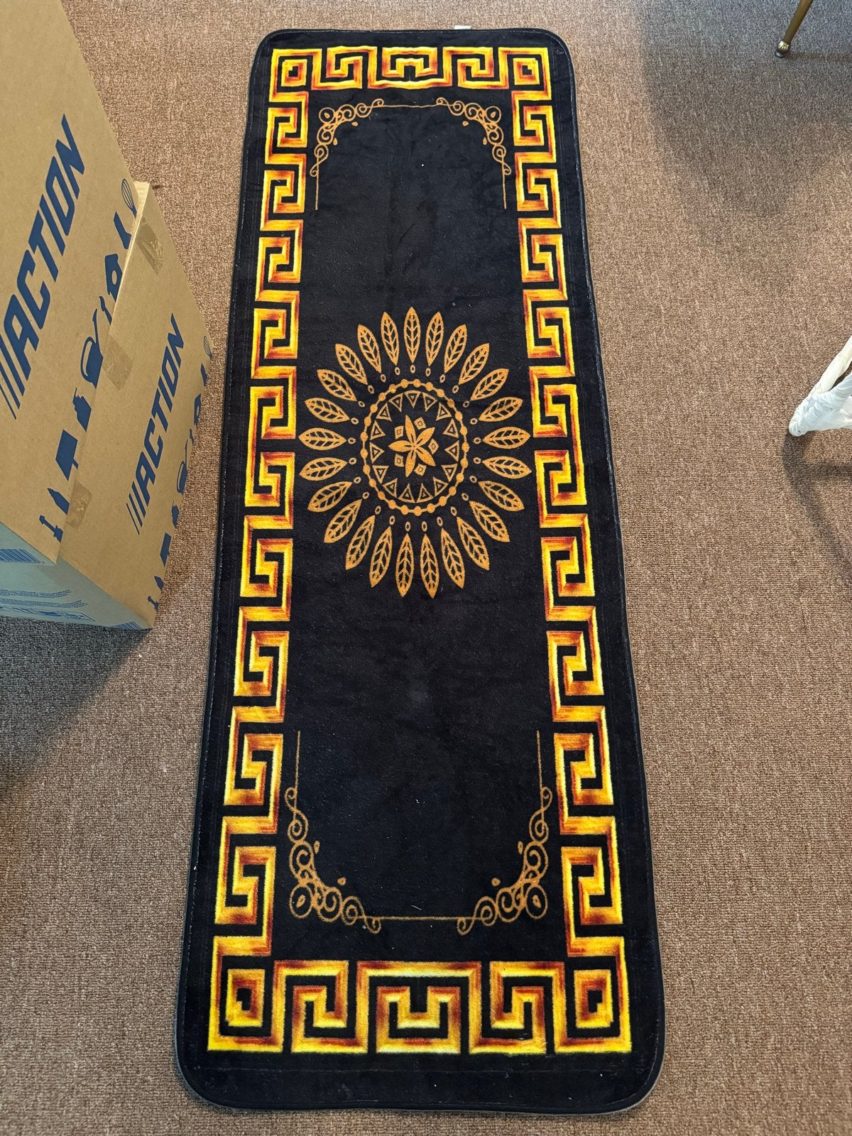 Mooie loper tapijt 59x173cm voor gang/keuken, Ophalen, Gebruikt, Zwart, 50 tot 100 cm
